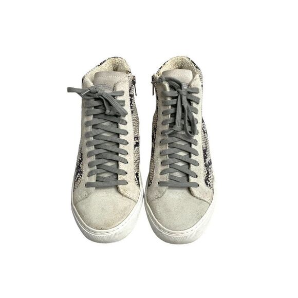 P448 Star2.0 mid top leather Sneakers in Silver‎ Python Sz 37 - Picture 3 of 11